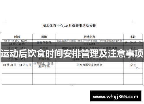 运动后饮食时间安排管理及注意事项